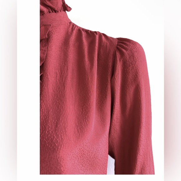 Saint Laurent Rive Gauche Vintage Red Silk Blouse - MSRP $995 - Picture 4 of 8